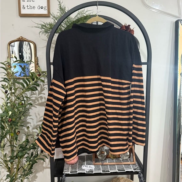 Lane Bryant Black and Brown Striped sweater size 18 - Picture 7 of 9